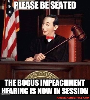 PLEASE BE SEATED
THE BOGUS IMPEACHMENT HEARING IS NOW IN SESSION