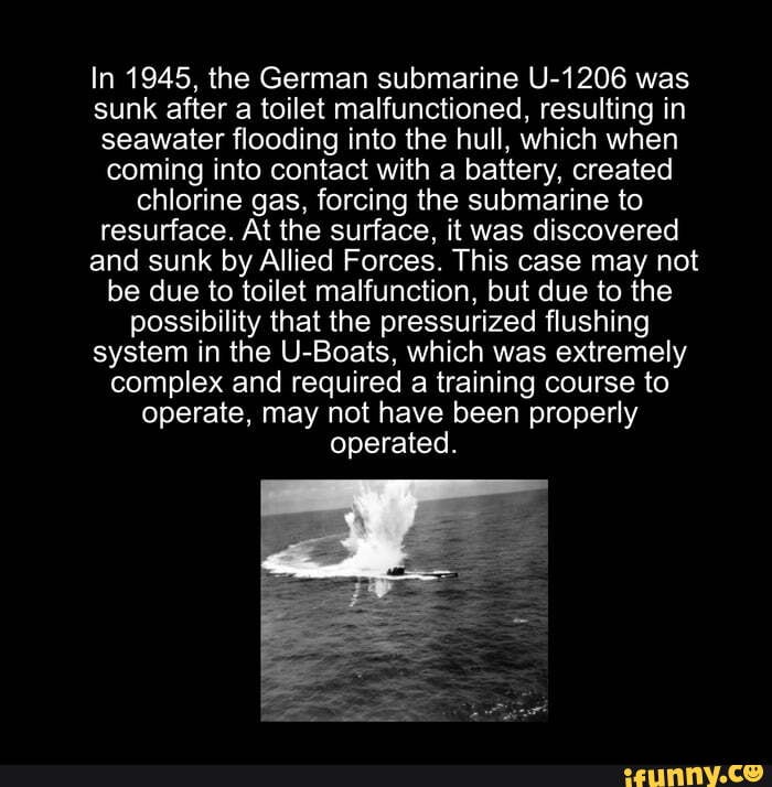 In 1945 The German Submarine U 16 Was Sunk After A Toilet Malfunctioned Resulting In Seawater
