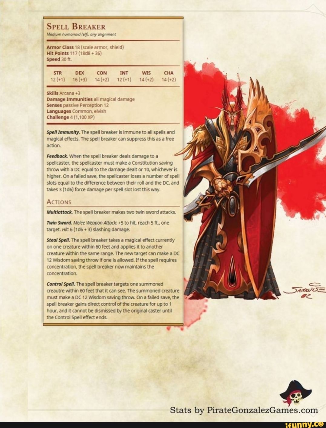 BREAKER Medium humonoid (elf. ony alignment Armor Class 18 (scale armor