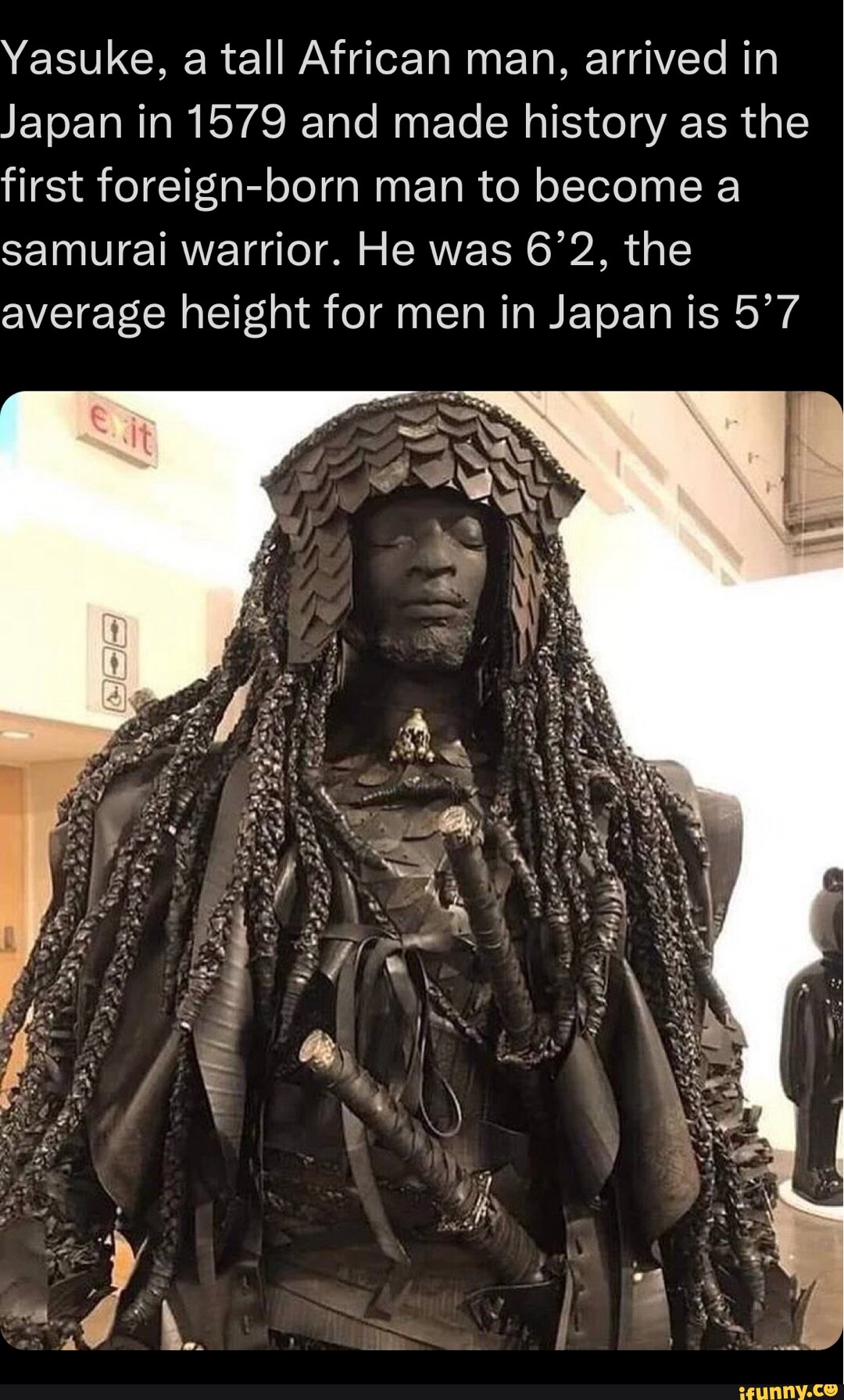 Yasuke, a tall African man, arrived in Japan in 1579 and made history