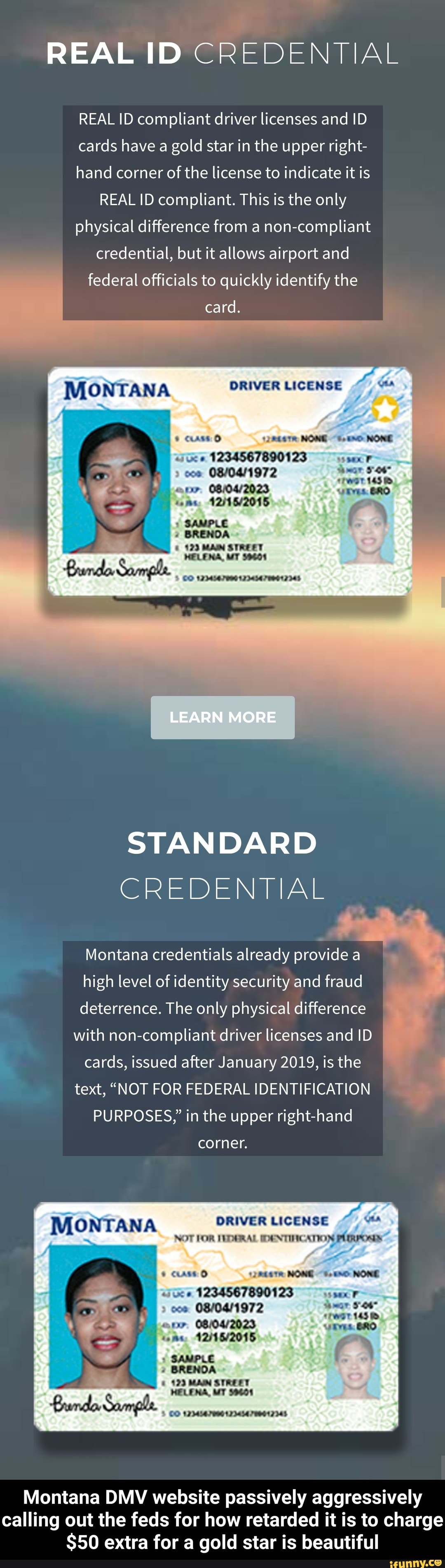 REAL ID CREDENTIAL REAL ID compliant driver licenses and ID cards have