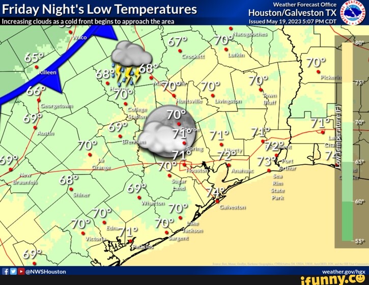 Friday Night's Low Temperatures Increasing clouds as a cold front ...