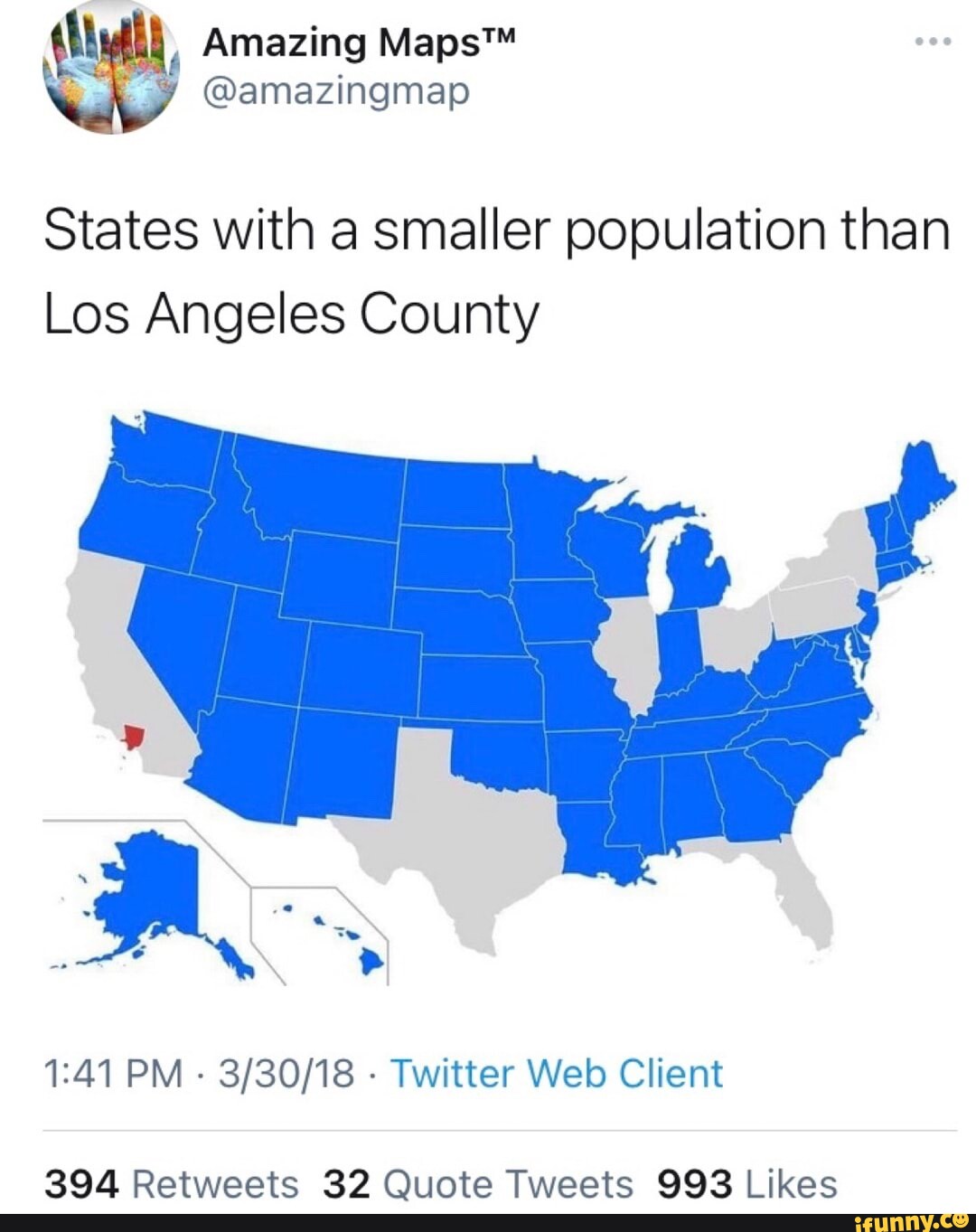 Amazing Amazingmap States With A Smaller Population Than Los Angeles   B74b3f67a77c7641847529229e602bc4c3c1d7d3760987f70ba473fcb5091698 1 