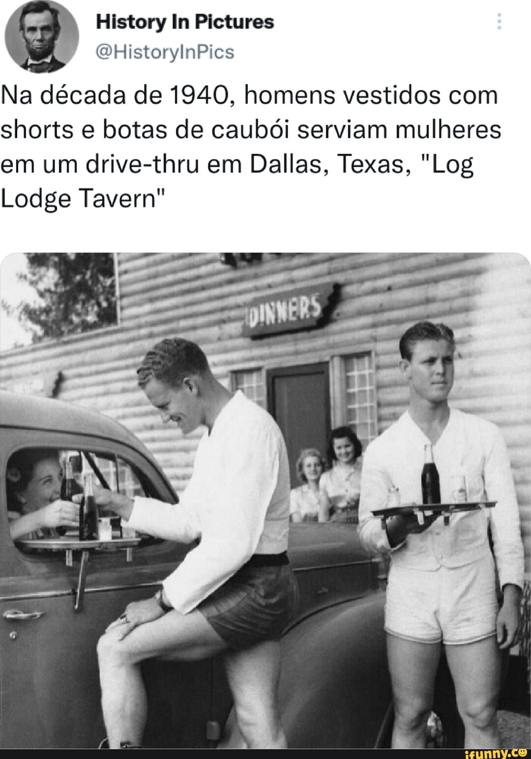 In the 1940s men dressed up in short-shorts and cowboy boots, served up  women at Drive-Ups in Dallas. : r/gaybros