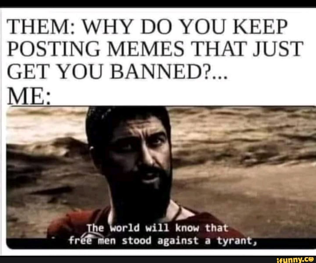 Them Why Do You Keep Posting Memes That Just Get You Banned Me