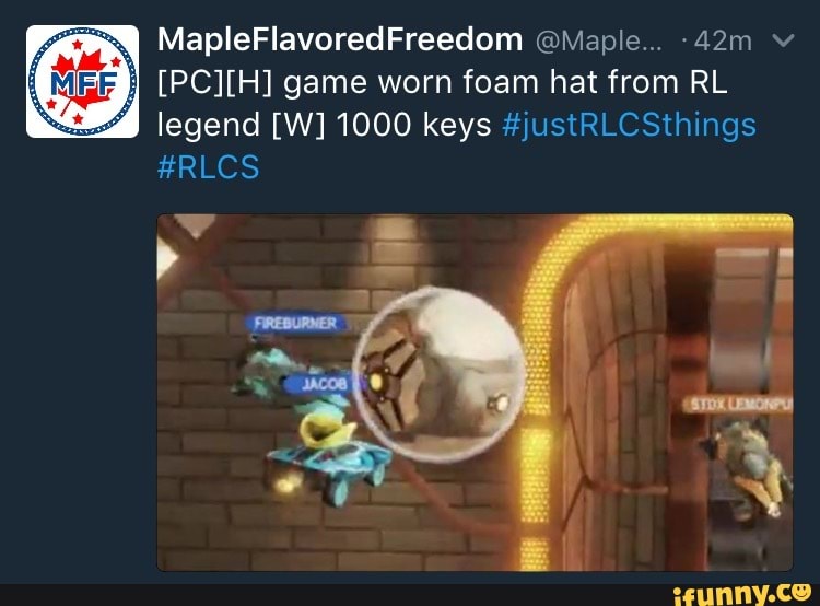 MapleFlavoredFreedom Maple... v game worn foam hat from RL legend [W