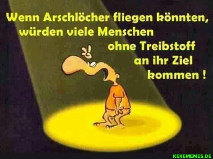 Wenn Arschlöcher fliegen könnten, würden viele Menschen ohne Treibstoff
an ihr Ziel
kommen!
