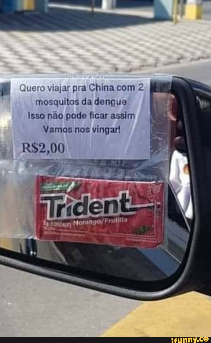 Quero viajar pra China com 2 mosquitos da dengue
Isso não pode ficar assim
Vamos nos vingar!
IM