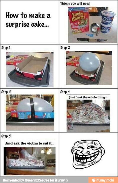 Things you will need:
z
How to make a
surprise cake...