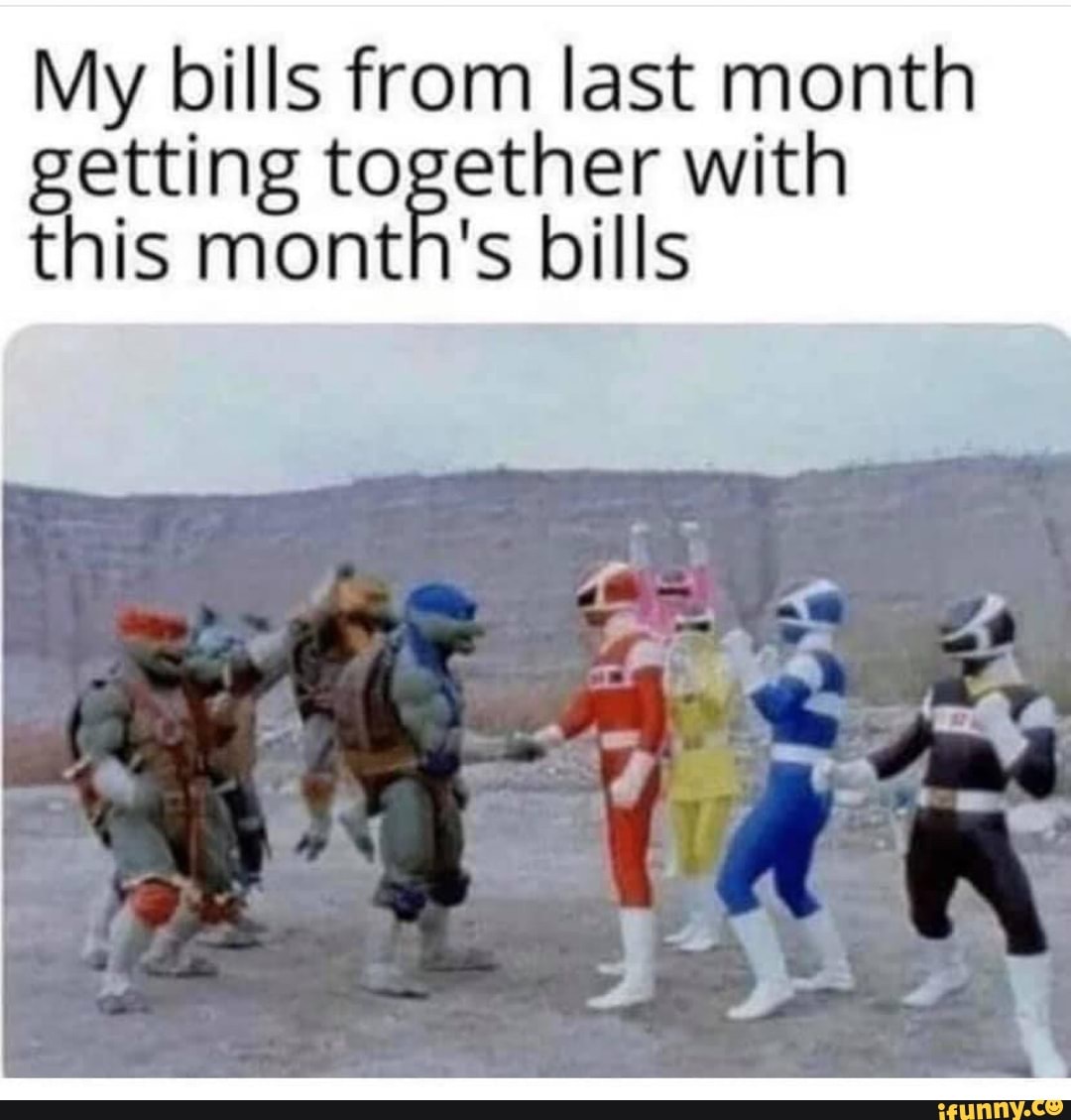 My bills from last month getting together with this month's bills