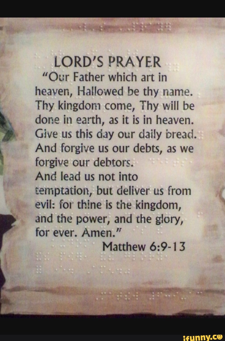 Kerusso Lord's Prayer T-Shirt - Our Father Black Cotton Crew Neck Tee With Matthew 6:9-13 Verse