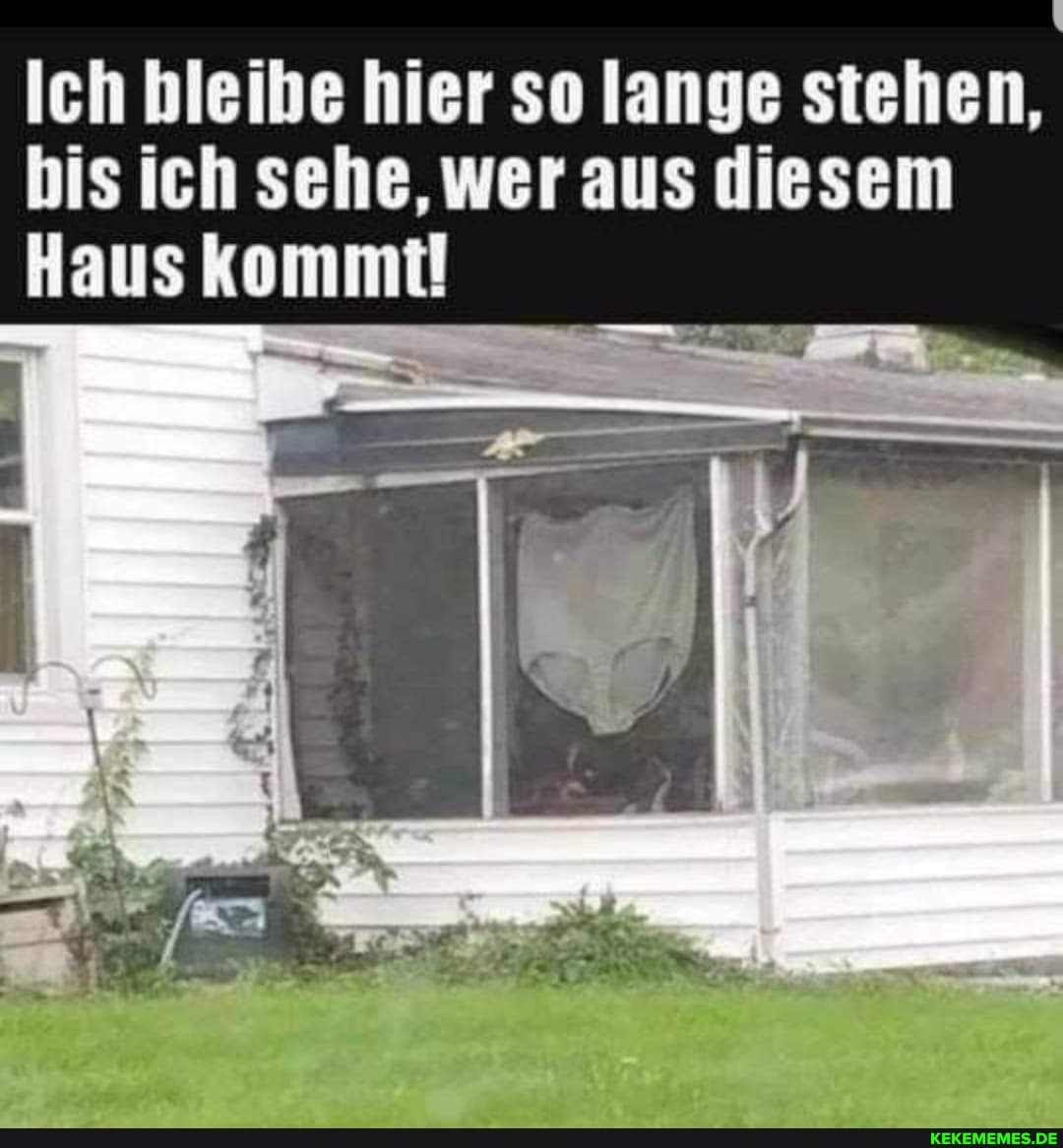Ich bleibe hier so lange stehen, bis ich sehe, wer aus diesem
Haus kommt!