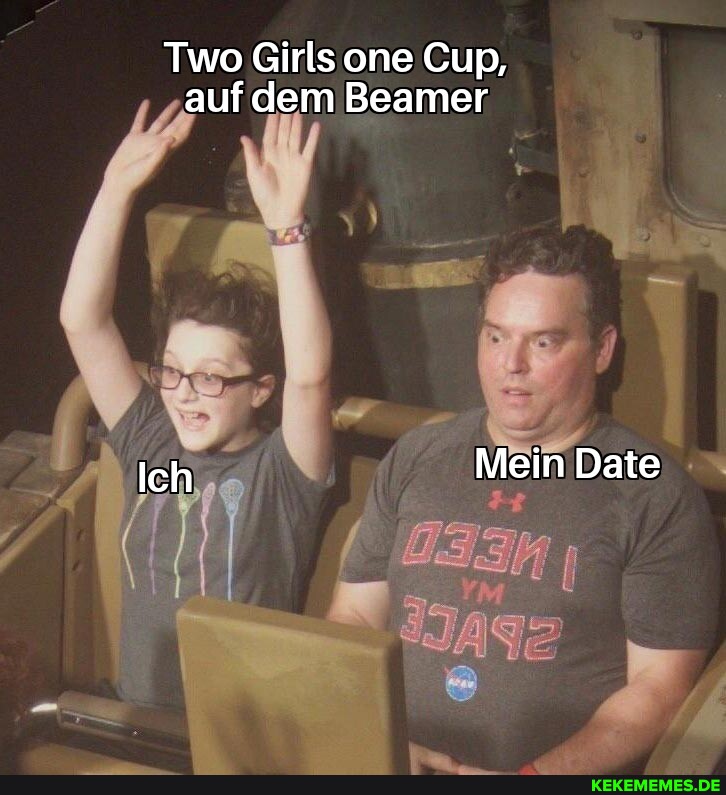 Two Girls one Cup, auf dem Beamer Mein Date