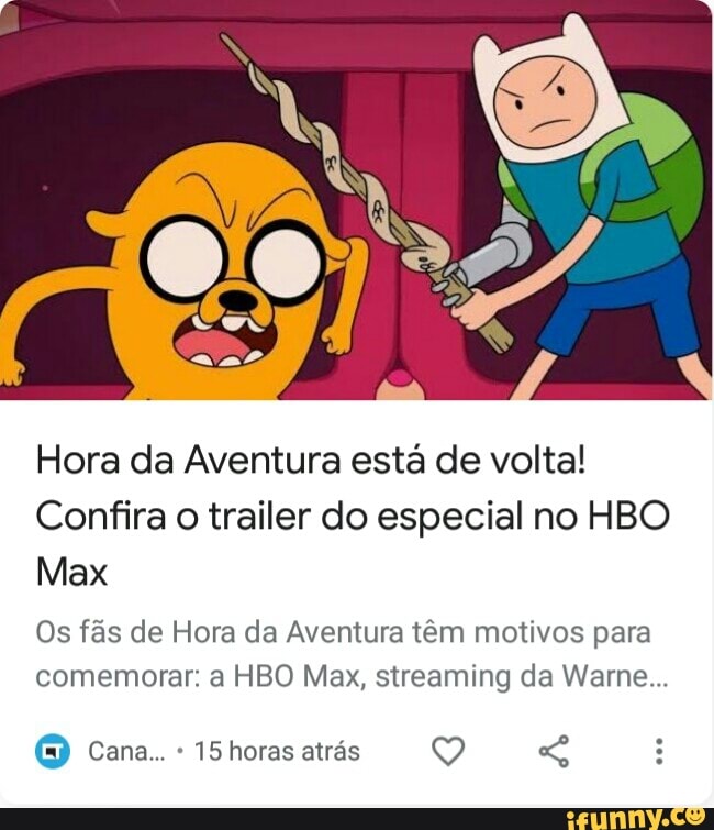 Hora da Aventura está de volta!
Confira o trailer do especial no HBO Max
Os fãs de Hora da Aventura têm motivos para comemorar: a HBO Max, streaming da Warne...
Cana.. 15horas atrás