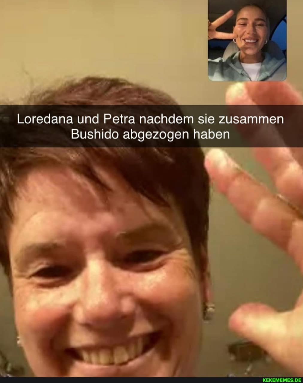 Loredana und Petra nachdem sie zusammen
Bushido abgezogen haben