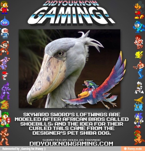CIA ERE LOFTHINGS ARE
MODELED Al R AFRICAN BIRDS CALLED SHOEBILLS. AND THE IDEA FOR A
CURLED TAILS CAME FROM TI
DESIGNER'S PET SHIBA
bos.
SUBMITTED BY DOUGLAS TRAYNOR
DIDYOUKNOWGAHING.COM
25
EA
E
4