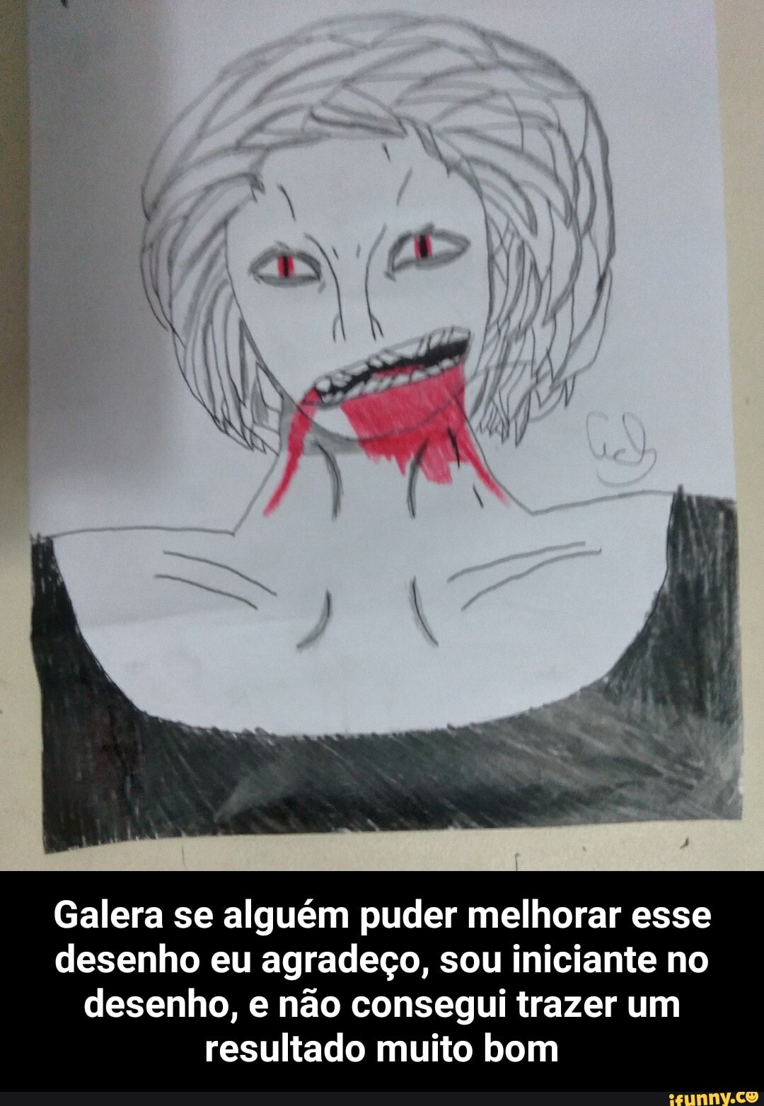 Galera se alguém puder melhorar esse desenho eu agradeço, sou iniciante no desenho, e não consegui trazer um resultado muito bom - Galera se alguém puder melhorar esse desenho eu agradeço, sou iniciante no desenho, e não consegui trazer um resultado muito bom
