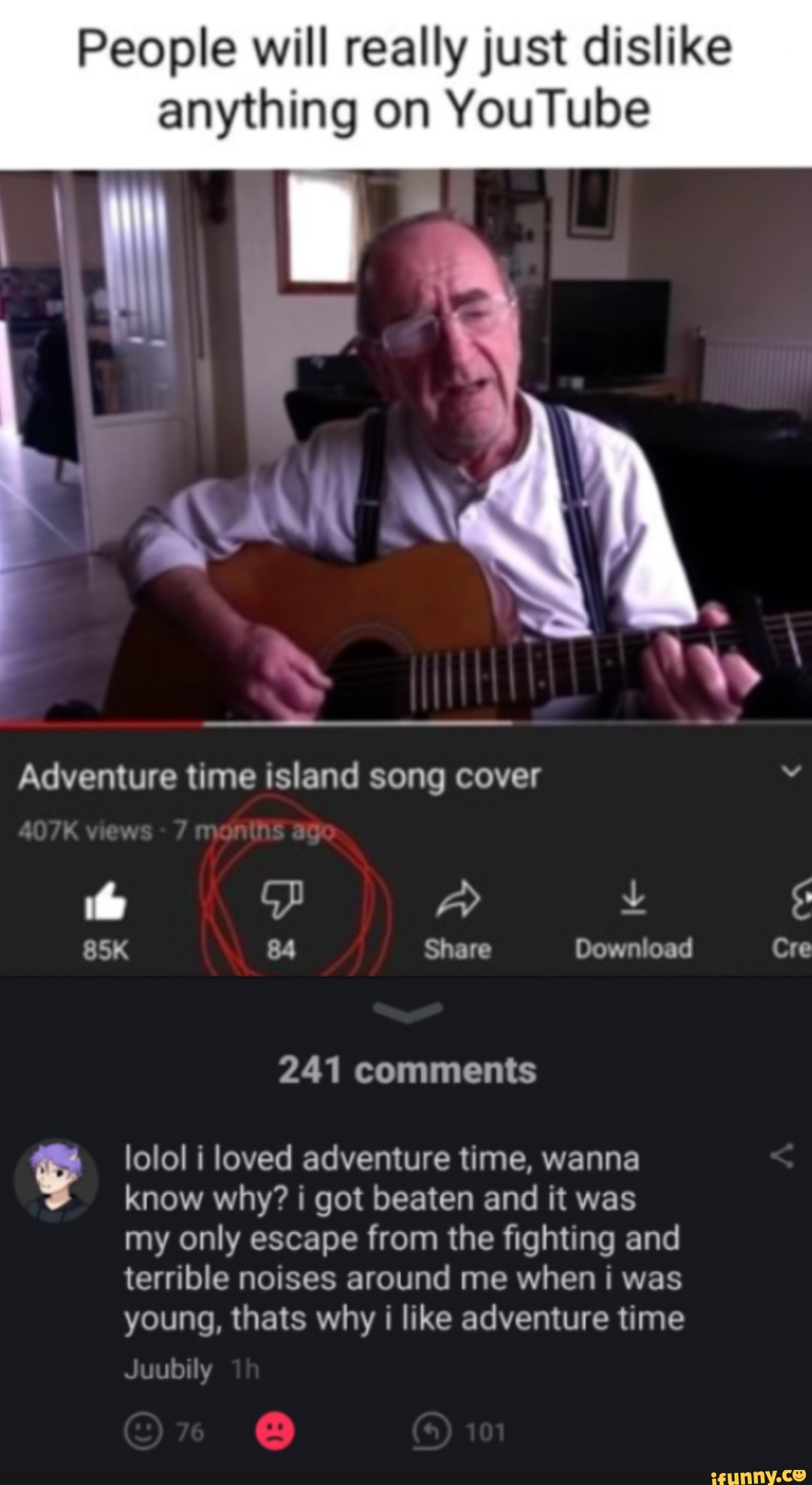 People Will Really Just Dislike Anything On Youtube We Adventure Time Island Song Cover V Ago