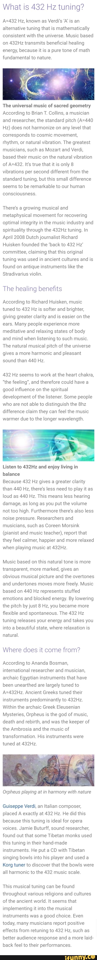 aktivitet svulst Modstander What is 432 Hz tuning? Hz, known as Verdi's 'A' is an alternative tuning  that is