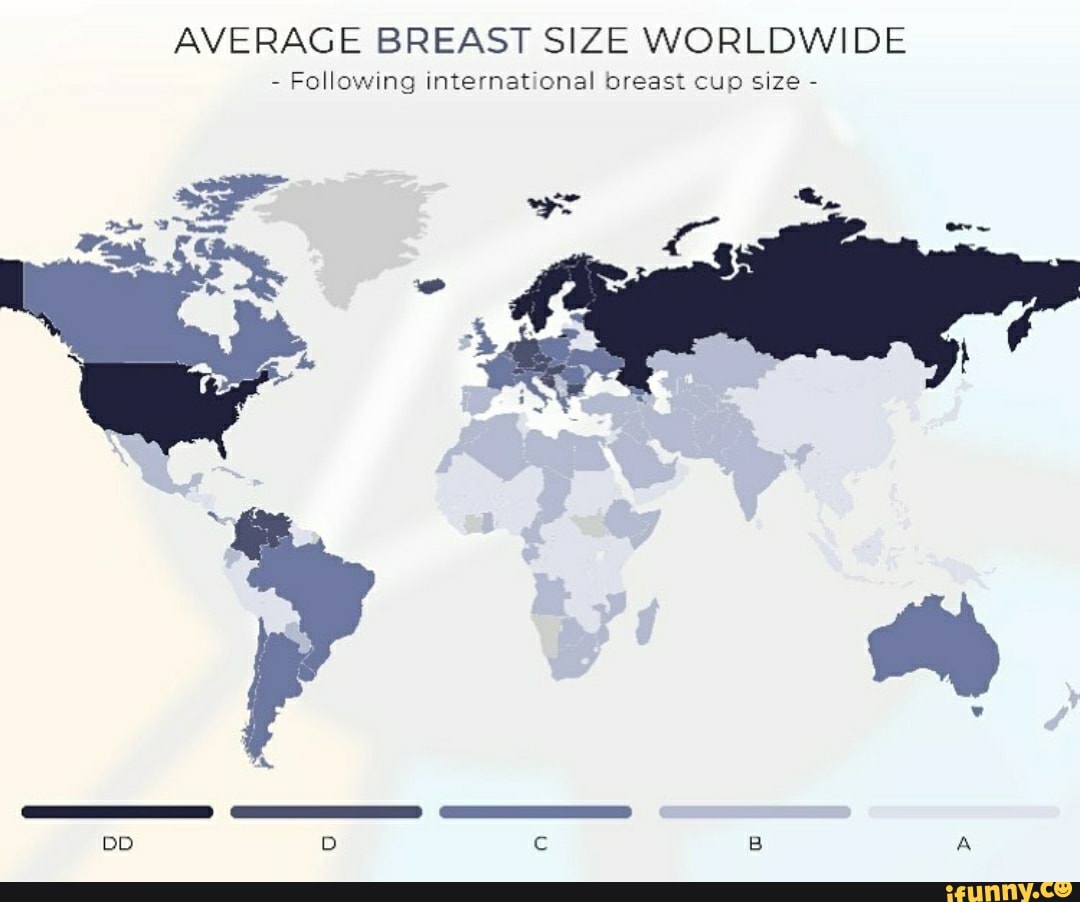 AVERAGE BREAST SIZE WORLDWIDE - Following international breast cup size -  DD DD (es B - iFunny