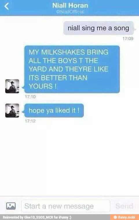 MY MILKSHAKES BRING
ALL THE BOYS T THE
YARD AND THEYRE LIKE
ITS BETTER THAN
E YOURS!
La Start a new message