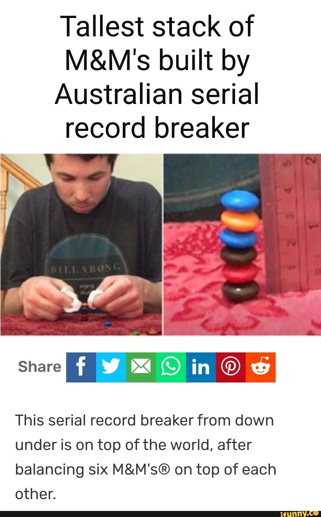 Tallest stack of built by Australian serial record breaker Share This ...