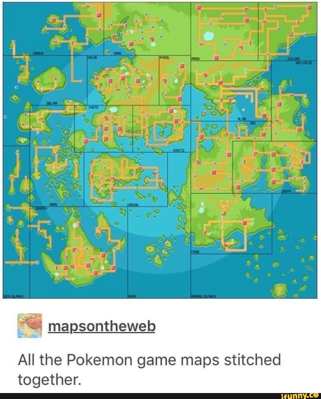 All The Pokemon Game Maps Stitched Together Ifunny