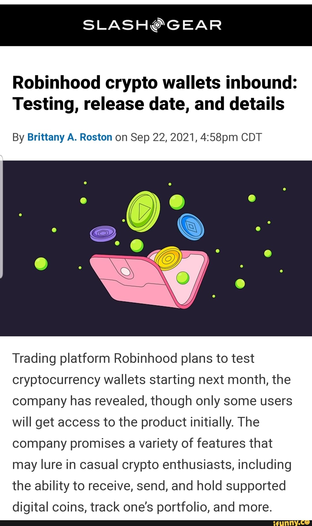 robinhood crypto wallet launch date