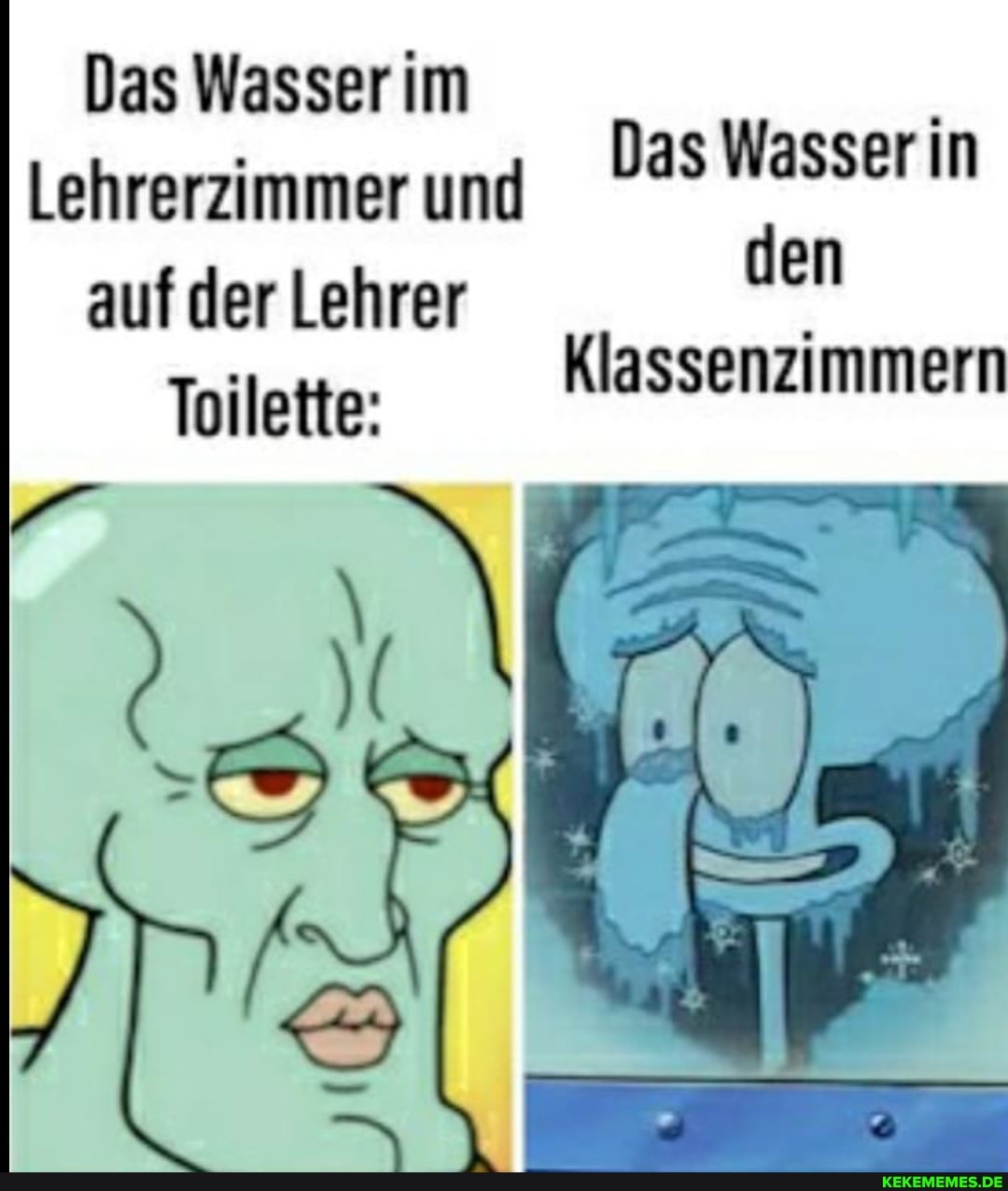 Das Wasser im
Lehrerzimmer und Wasser in auf der Lehrer den
Toilette: Klassenzimmern
