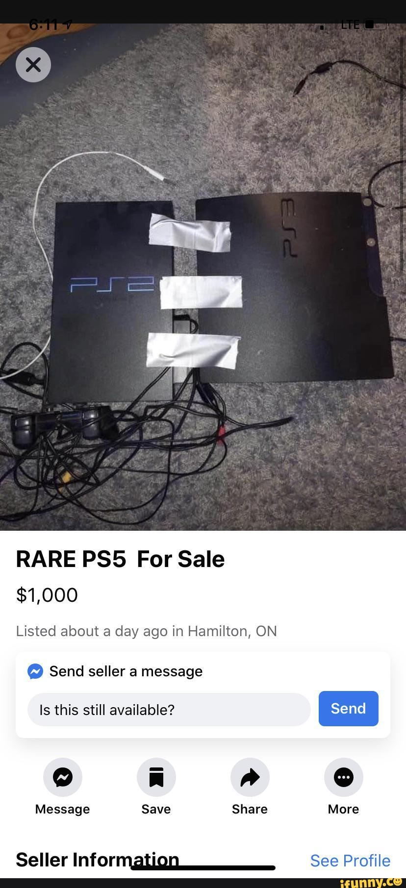 RARE For Sale
$1,000
Listed about a day ago in Hamilton, ON
@ Send seller a message
Is this still available? Send I
Message
Seller Informati See Profile