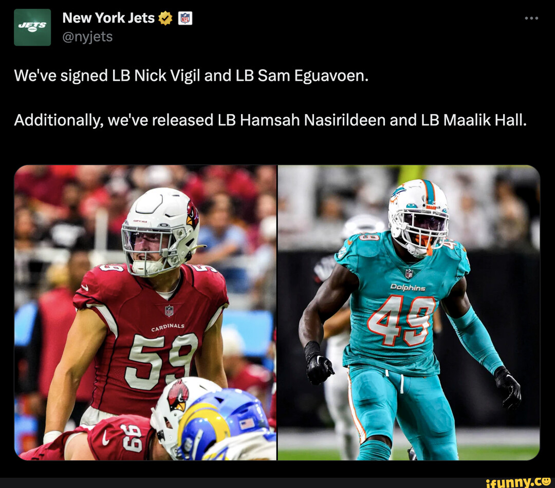 Jets sign linebackers Nick Vigil, Sam Eguavoen - NBC Sports