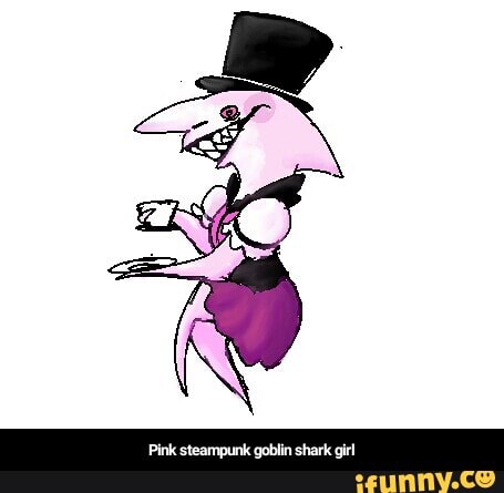 Pink steampunk goblin s - Pink steampunk goblin shark girl