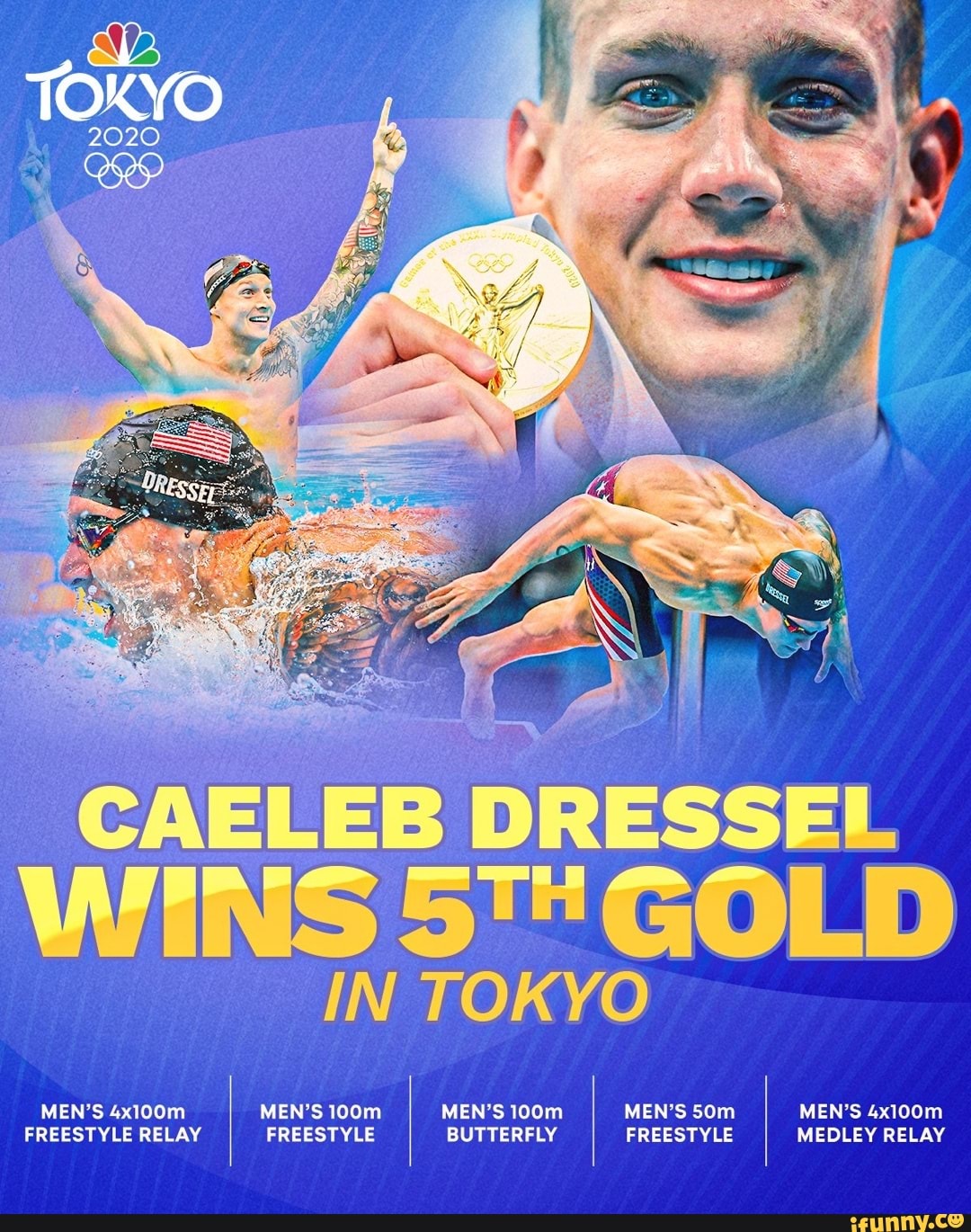CAELEB DRESSEL WINS GOLD IN TOKYO MEN'S 4x100m MEN'S 100m MEN'S 100m ...