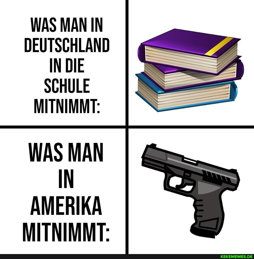 WAS MAN IN DEUTSCHLAND IN DIE SCHULE MITNIMMT:
WAS MAN IN AMERIKA MITNIMMT:
