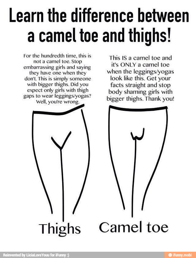 Learn the difference between a camel toe and thighs! For the