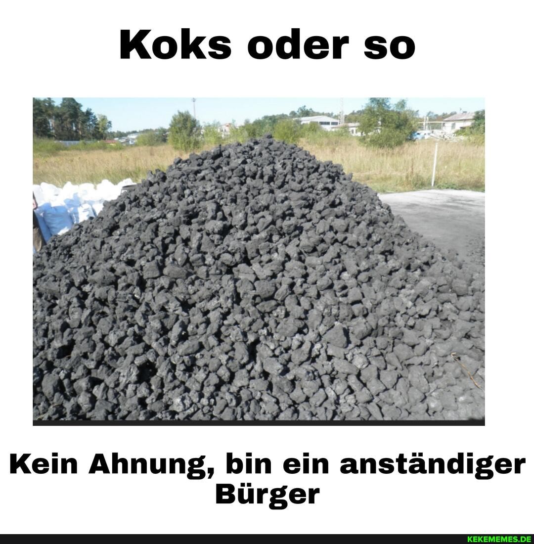 Koks oder so
Kein Ahnung, bin ein anständiger
Bürger