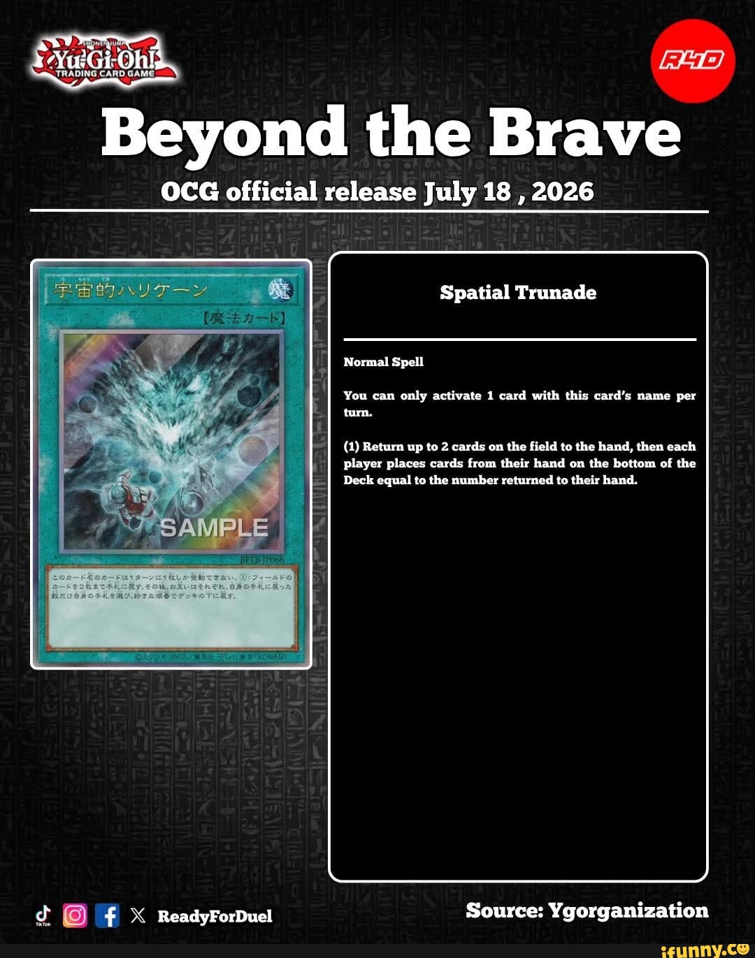 Spell Spatial Beyond the Brave OCG official release July 18 , 2026 Spatial Trunade ...
