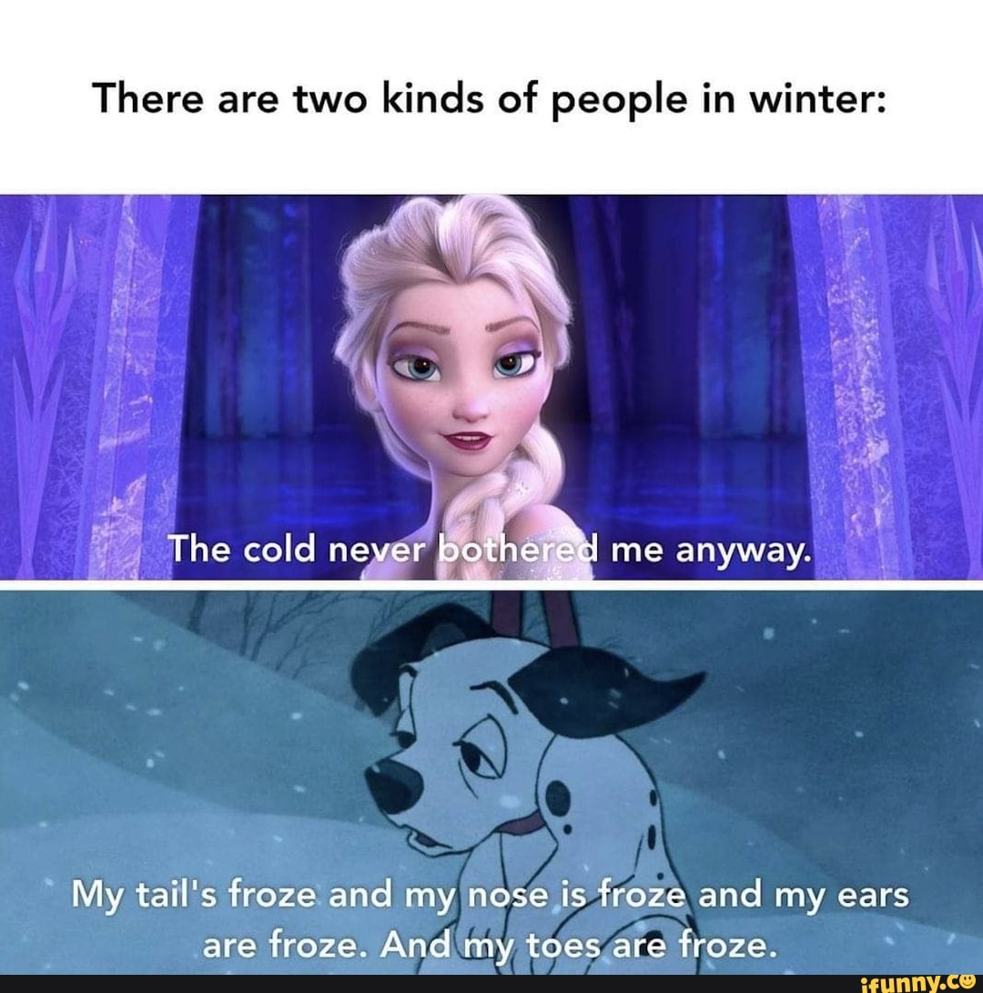 There are two kinds of people in winter: The cold never bothered me anyway...
