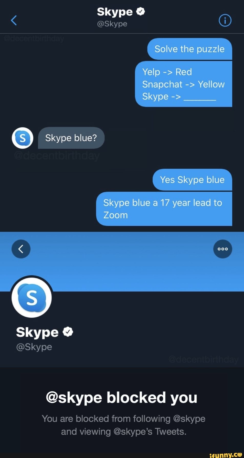 Skype Skype Solve the puzzle Yelp Red Snapchat Yellow Skype G) Skype