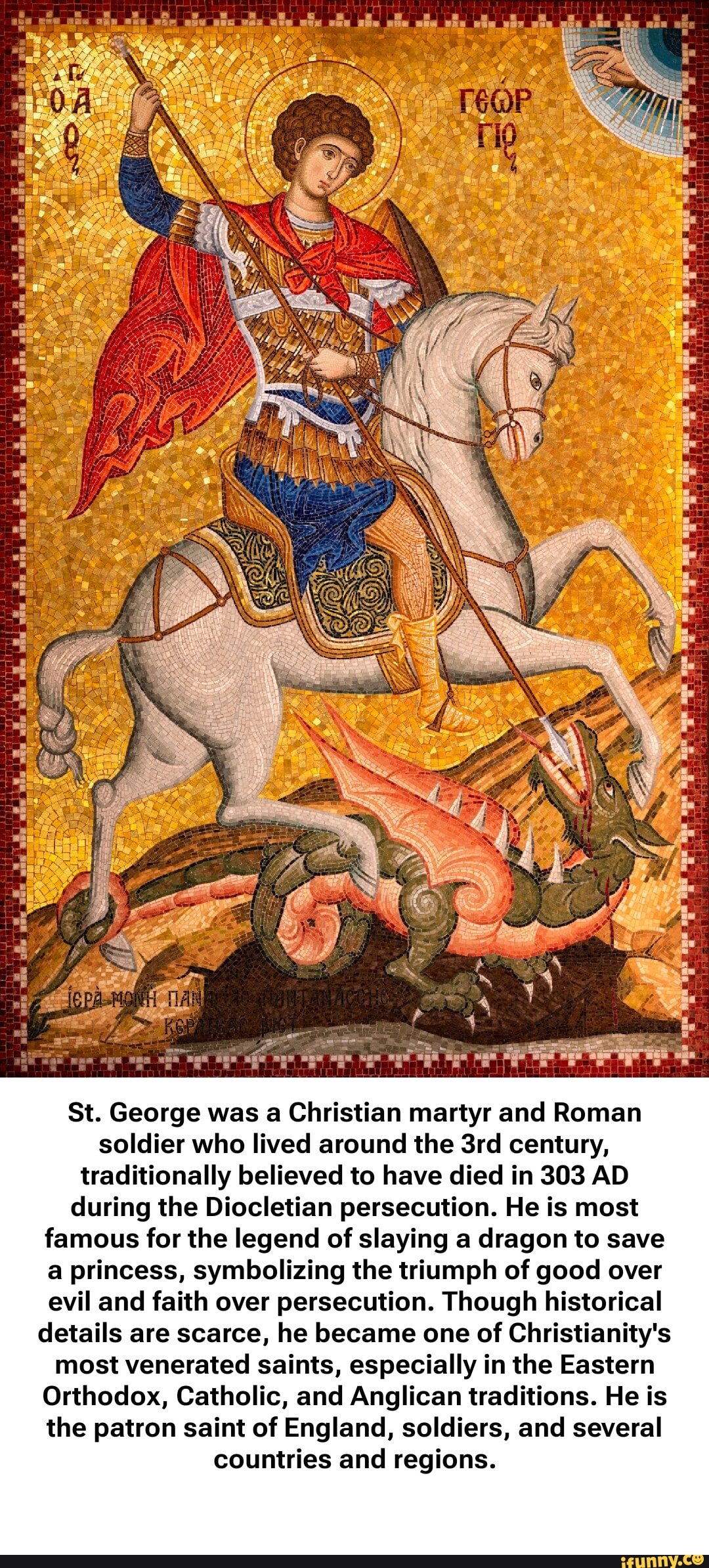 St. George was a Christian martyr and Roman soldier who lived around ...