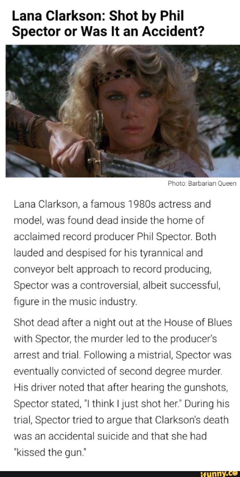Lana Clarkson: Shot by Phil Spector or Was It an Accident ...