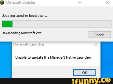 unable to update native launcher minecraft