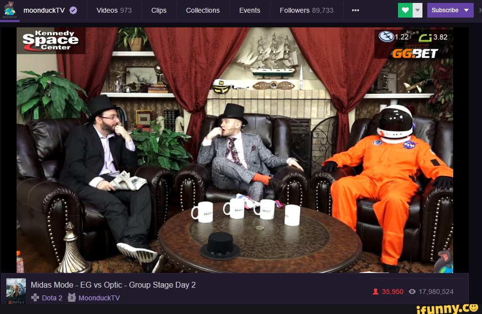 moonduckTV @ Videos 97- 89.733 'Subscribe
1.2" C53.82
Midas Mode - EG vs Optic - Group Stage Day 2
35950 17.980 524