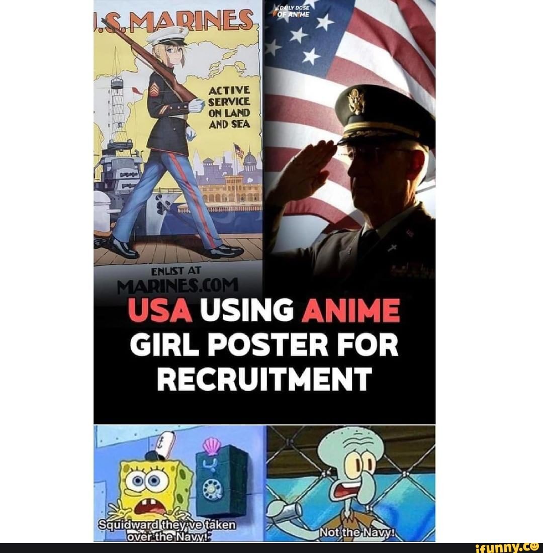 United States Marines Recruitment Poster Features An Anime Girl