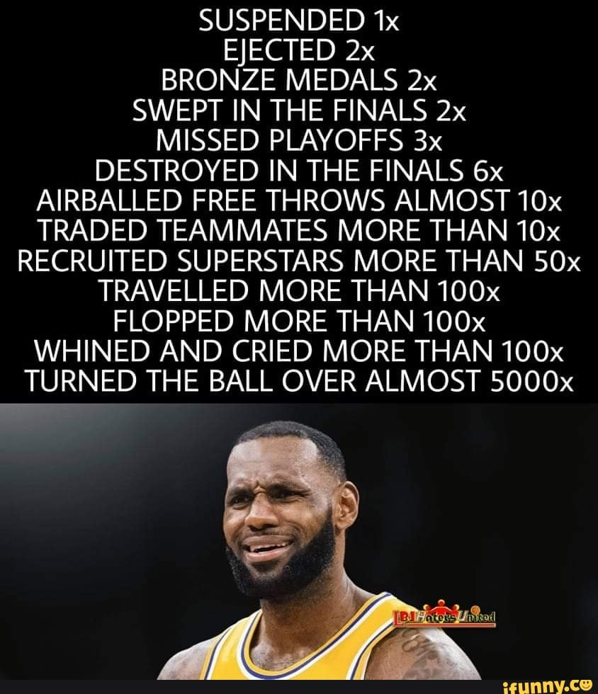 SUSPENDED EJECTED BRONZE MEDALS SWEPT IN THE FINALS MISSED PLAYOFFS