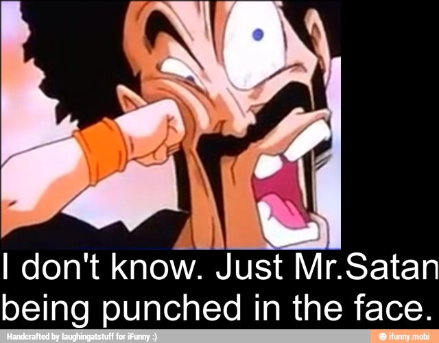 I don't know. Just Mr.Satan
being punched in the face.