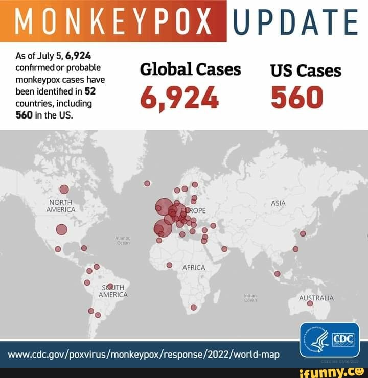 UPDATE MONKEYPOX UPDATE As of July 5, 6,924 confirmed or probable have ...