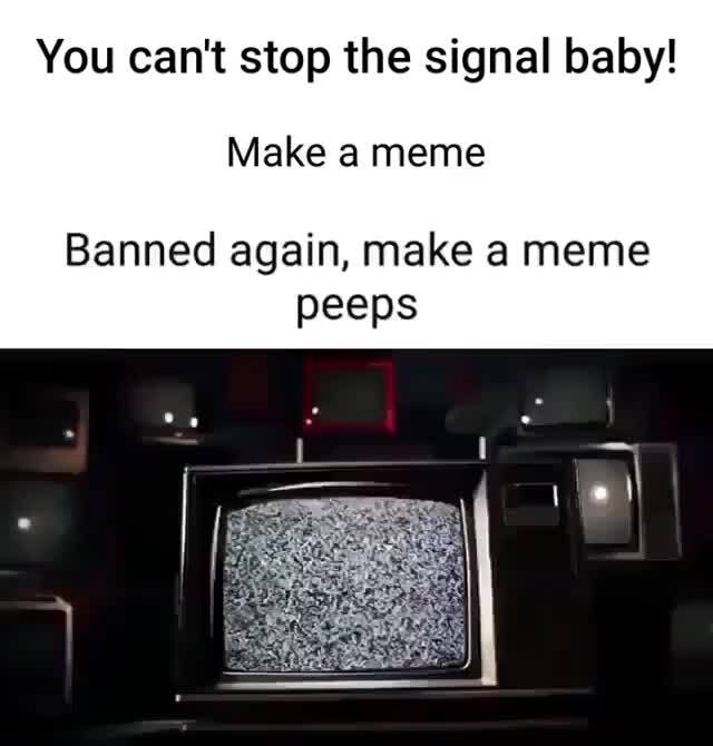 You Can T Stop The Signal Baby Make A Meme Banned Again Make A Meme Peeps