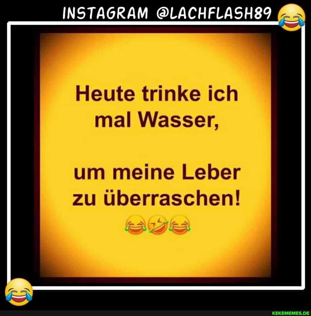 INSTAGRAM @LACHFLASH8I
Heute trinke ich mal Wasser,
um meine Leber zu überraschen!