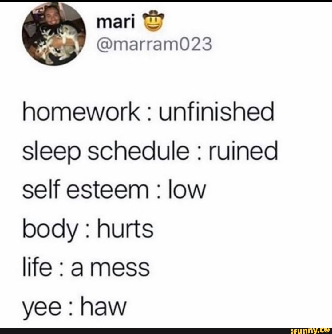 homework ruins sleep schedule